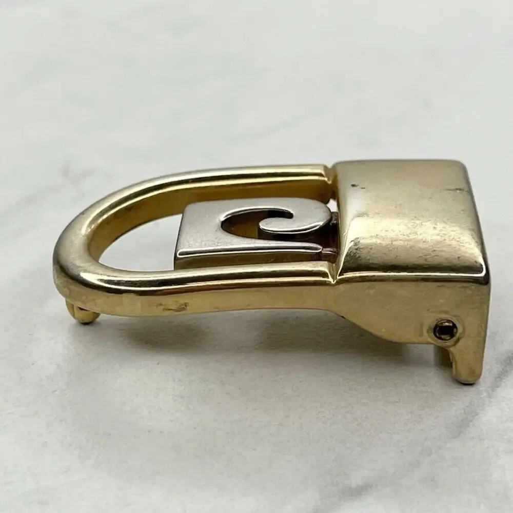 Silver and Gold Tone Clamp Style Simple Basic Belt Buckle